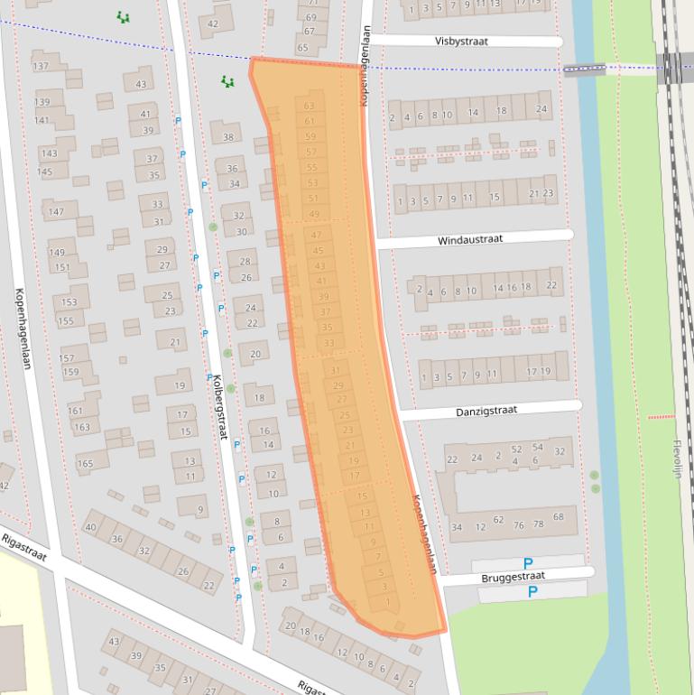 Kaart van postcodegebied 8232RA.