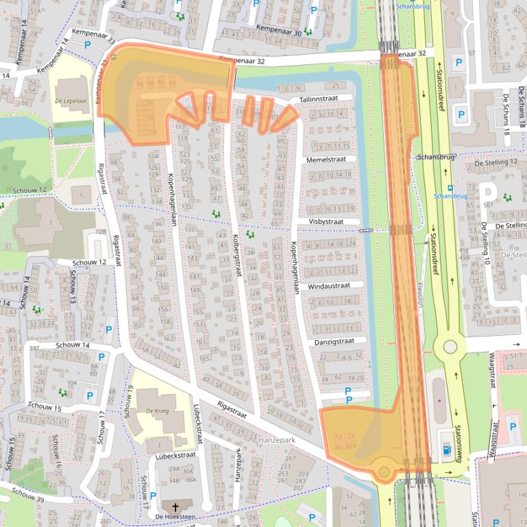 Kaart van postcodegebied 8232RE.