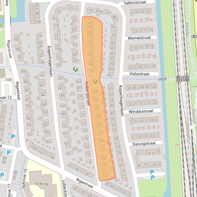 Kaart van postcodegebied 8232RN.