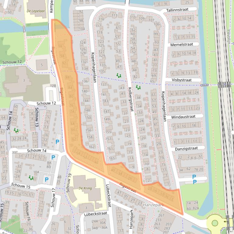 Kaart van postcodegebied 8232RS.