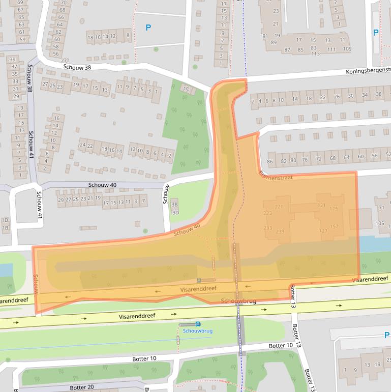 Kaart van postcodegebied 8232RZ.