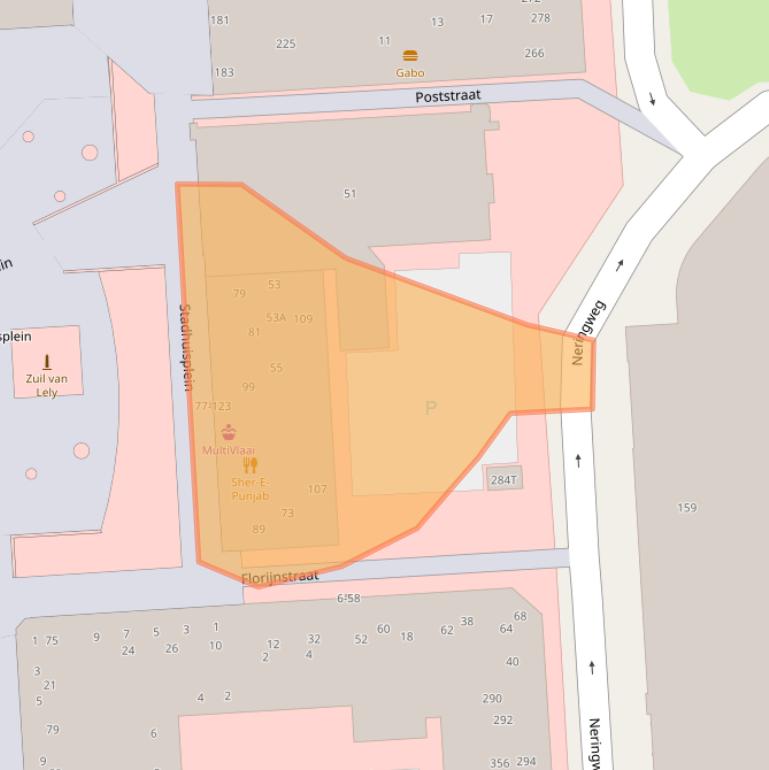 Kaart van postcodegebied 8232VM.