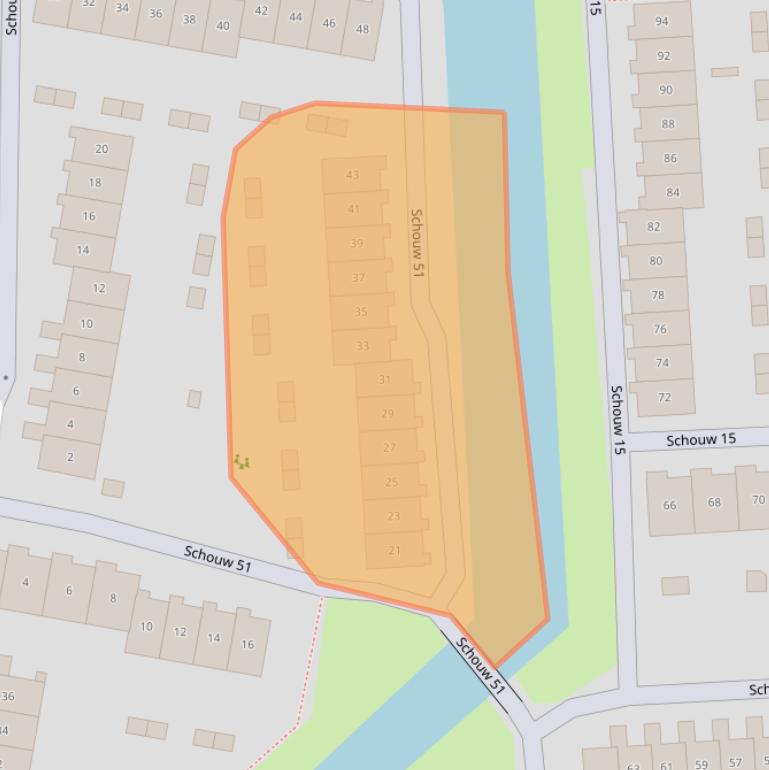 Kaart van postcodegebied 8232XD.