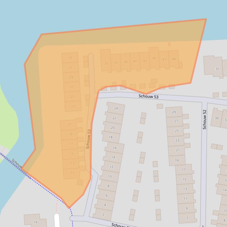 Kaart van postcodegebied 8232XJ.