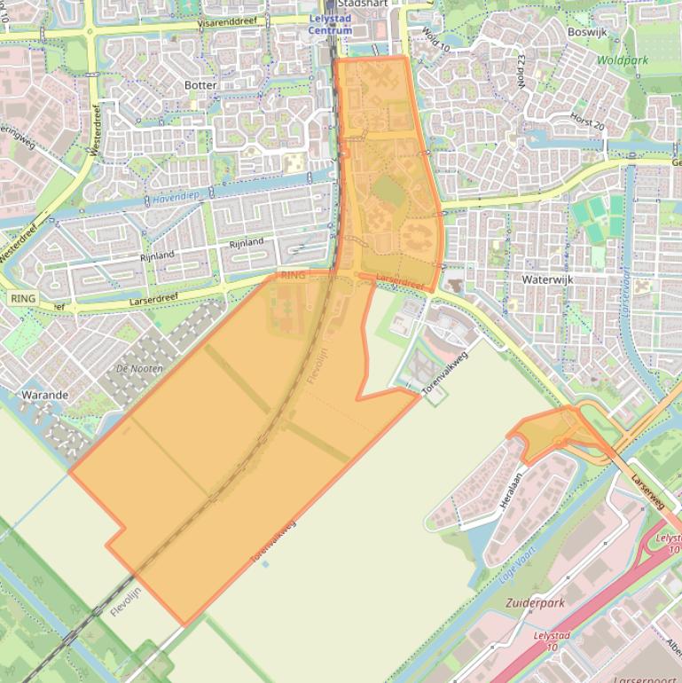 Kaart van postcodegebied 8233.