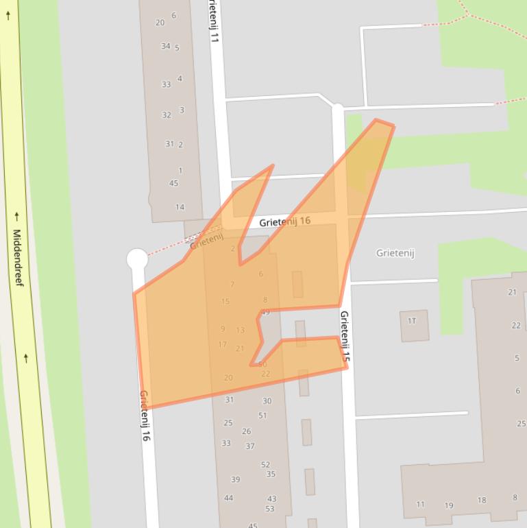 Kaart van postcodegebied 8233BA.