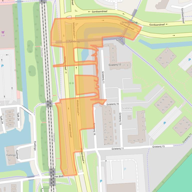 Kaart van postcodegebied 8233BD.