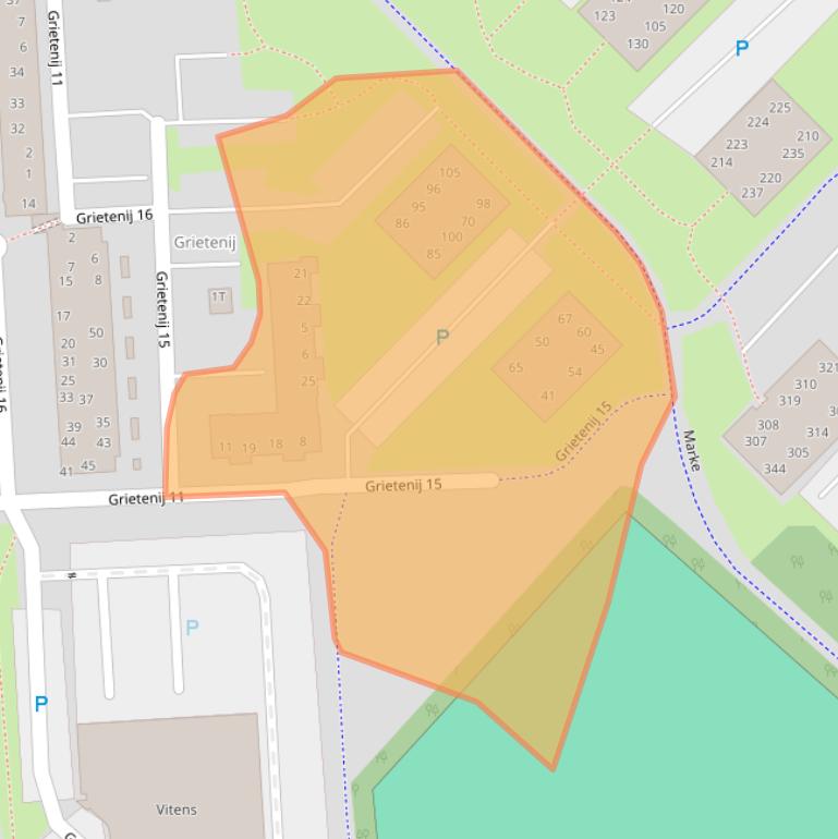 Kaart van postcodegebied 8233BX.