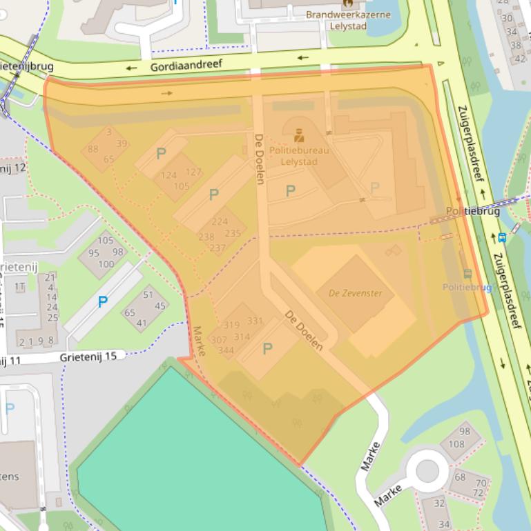 Kaart van postcodegebied 8233GR.