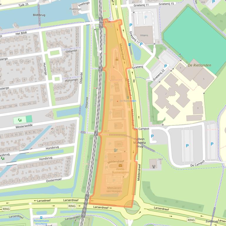Kaart van postcodegebied 8233GT.