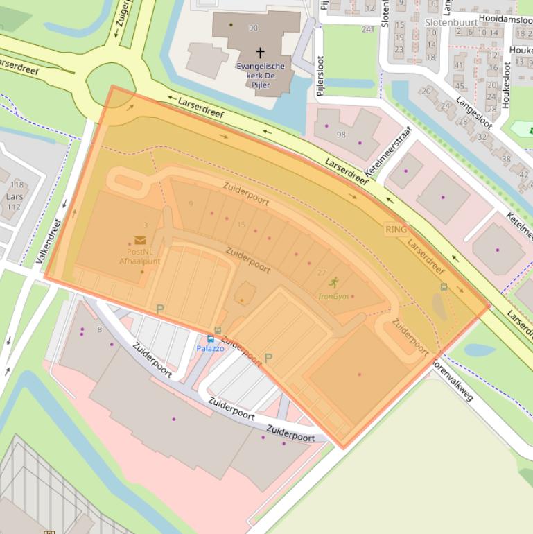 Kaart van postcodegebied 8239AB.