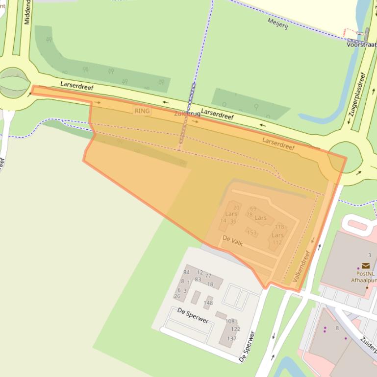 Kaart van postcodegebied 8239AE.