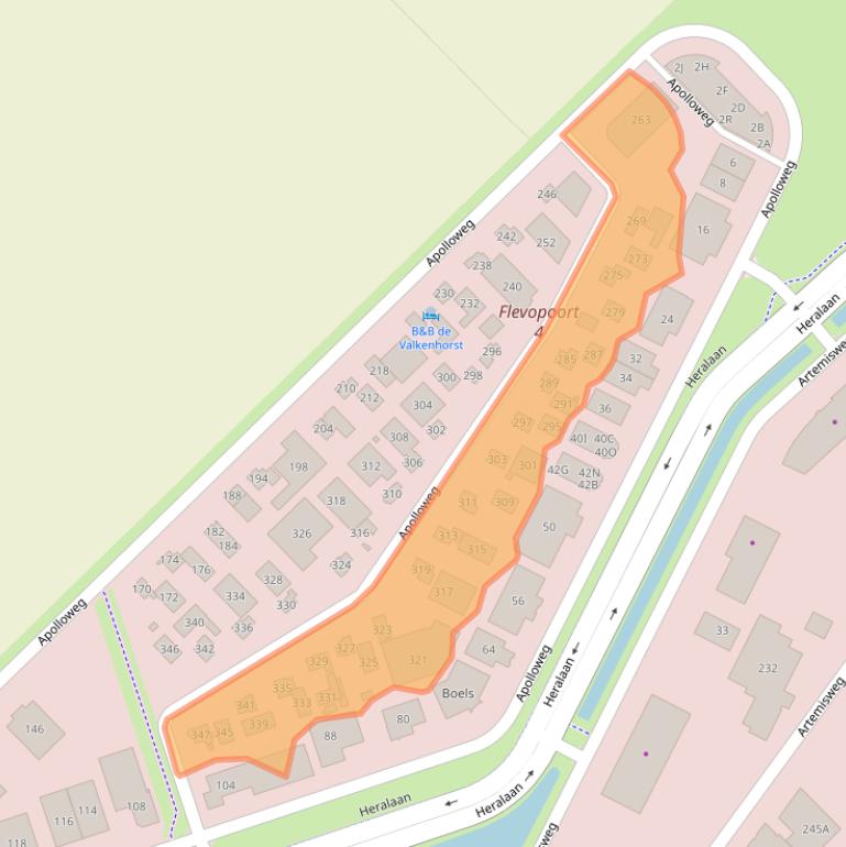 Kaart van postcodegebied 8239DC.