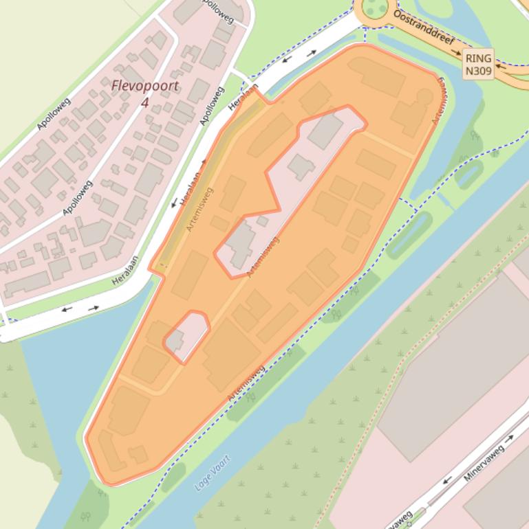 Kaart van postcodegebied 8239DD.