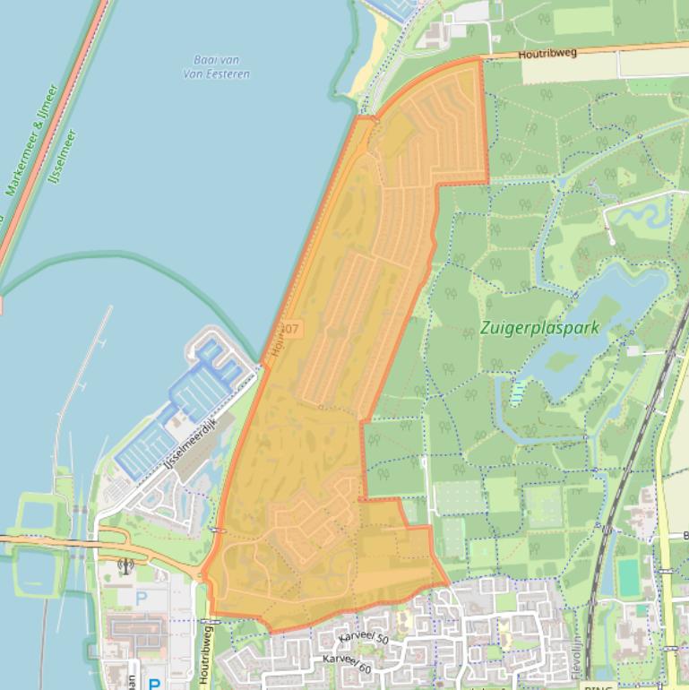 Kaartafbeelding, ingezoomd op postcodegebied 8241.