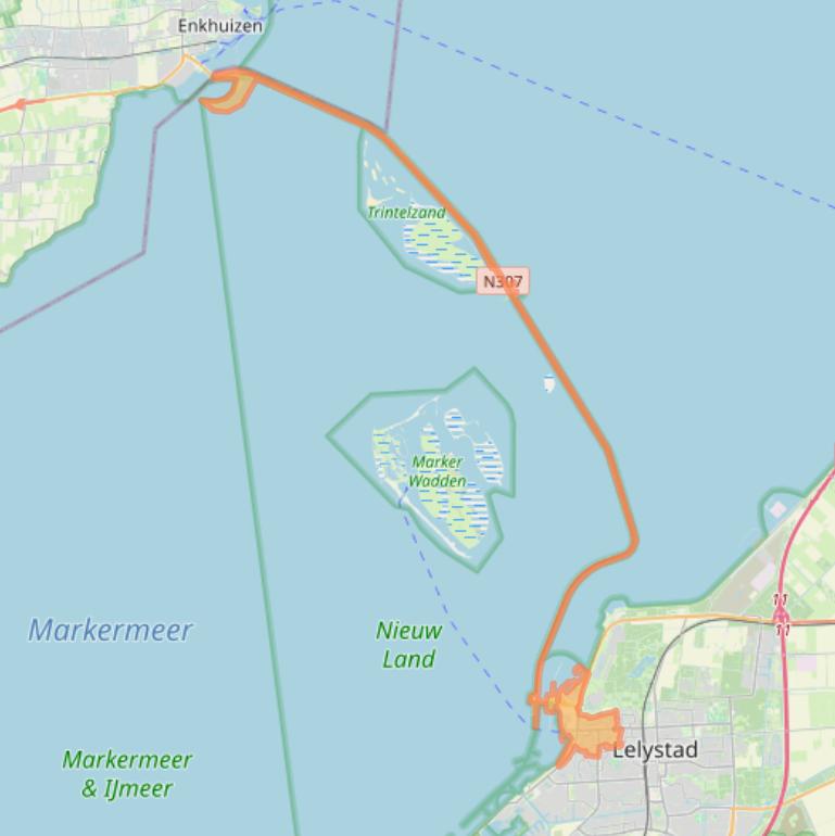 Kaart van postcodegebied 8242.