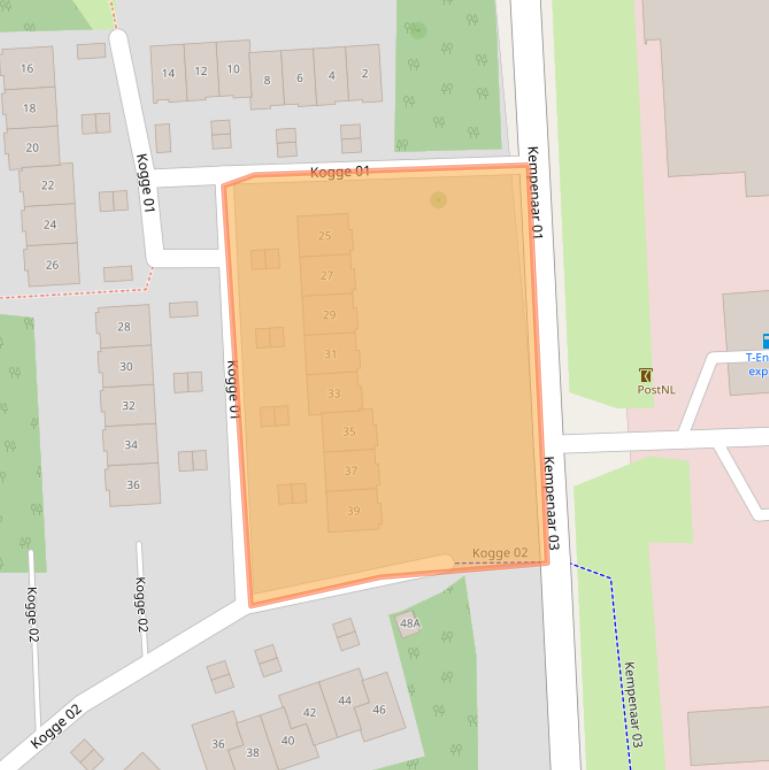 Kaart van postcodegebied 8242AJ.