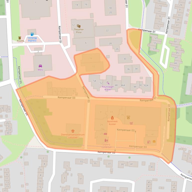 Kaart van postcodegebied 8242BD.