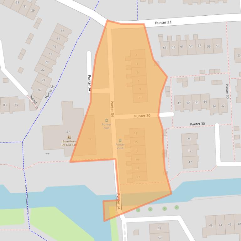 Kaart van postcodegebied 8242ER.