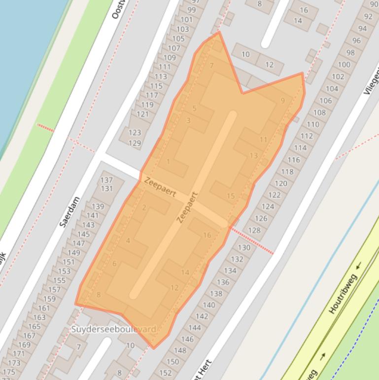 Kaart van postcodegebied 8242JG.