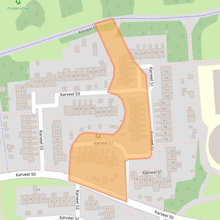 Kaart van postcodegebied 8242XE.