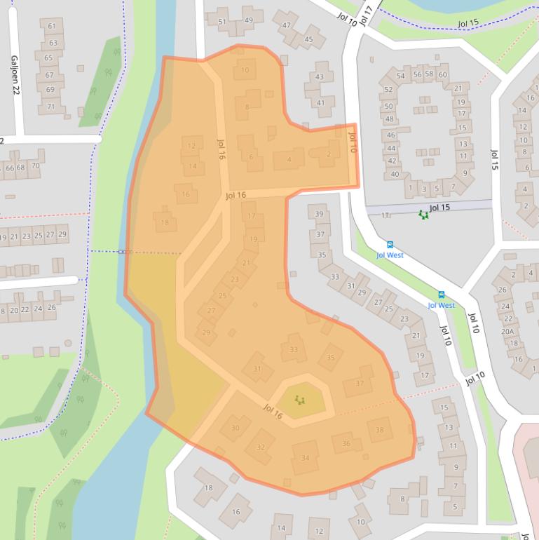 Kaart van postcodegebied 8243EB.