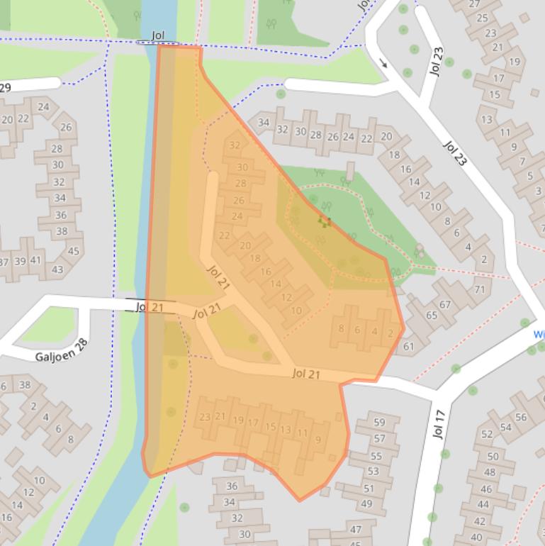 Kaart van postcodegebied 8243GJ.