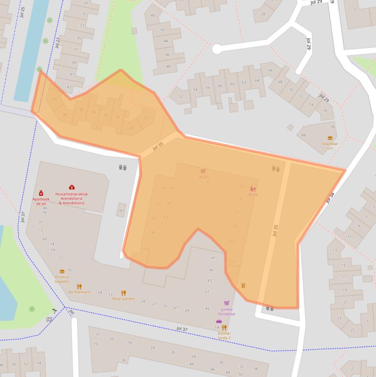 Kaart van postcodegebied 8243HG.