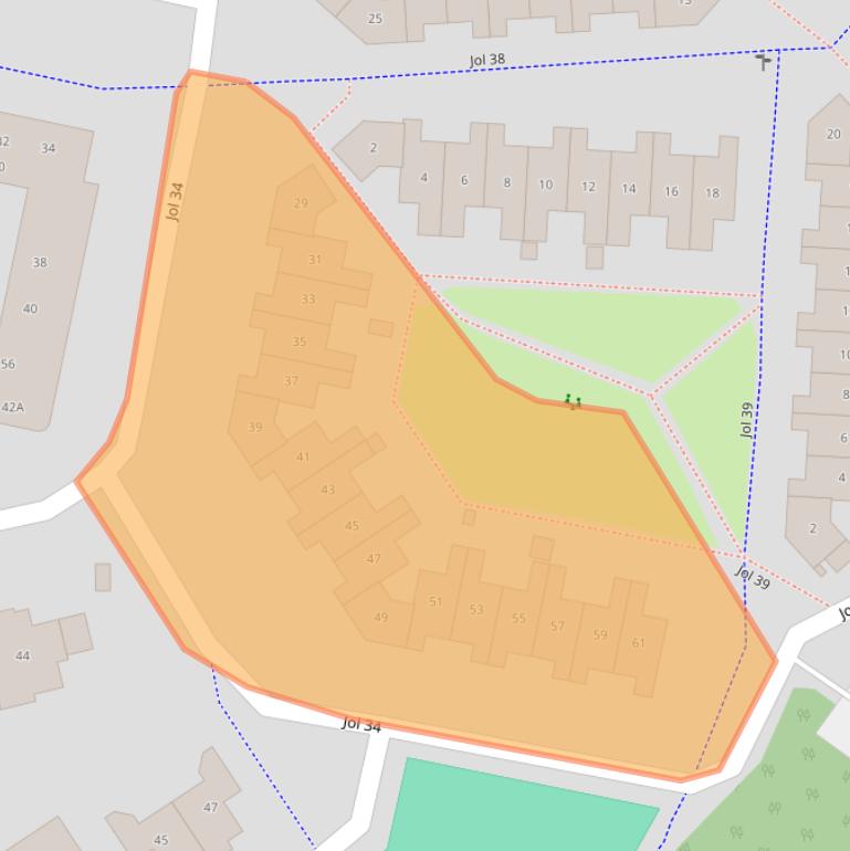Kaart van postcodegebied 8243HJ.