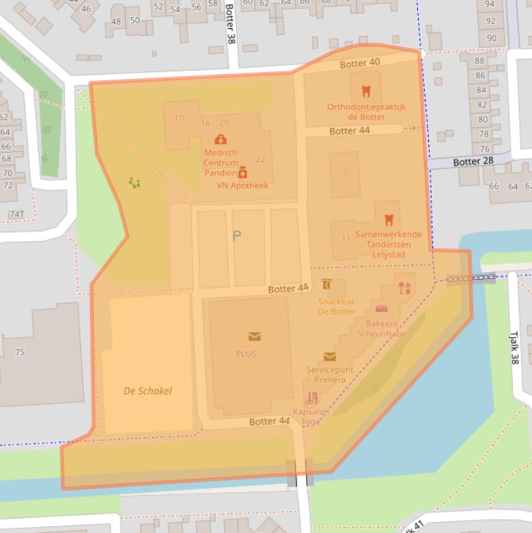 Kaart van postcodegebied 8243JE.