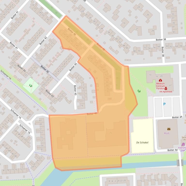 Kaart van postcodegebied 8243KW.
