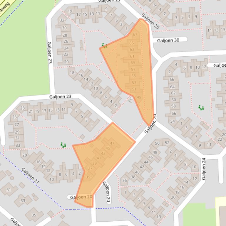 Kaart van postcodegebied 8243LL.