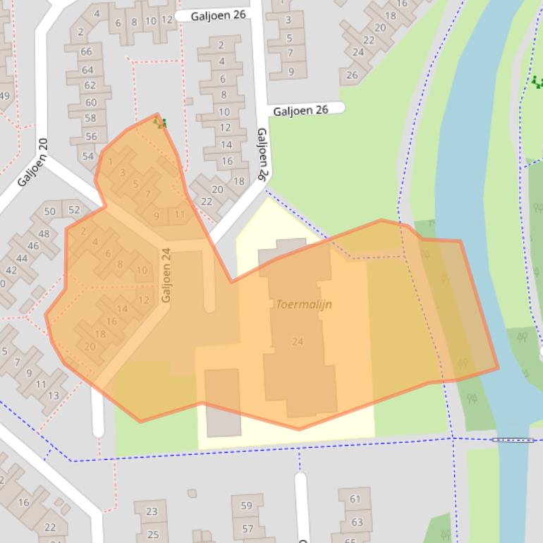 Kaart van postcodegebied 8243LR.