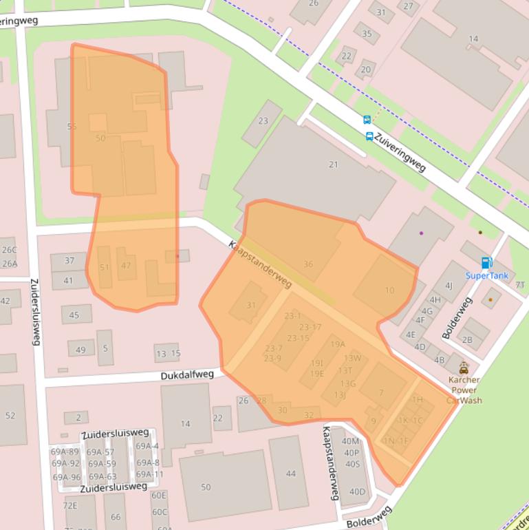 Kaart van postcodegebied 8243RB.