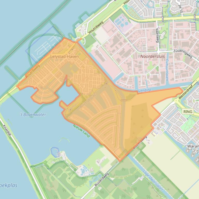 Kaart van postcodegebied 8244.