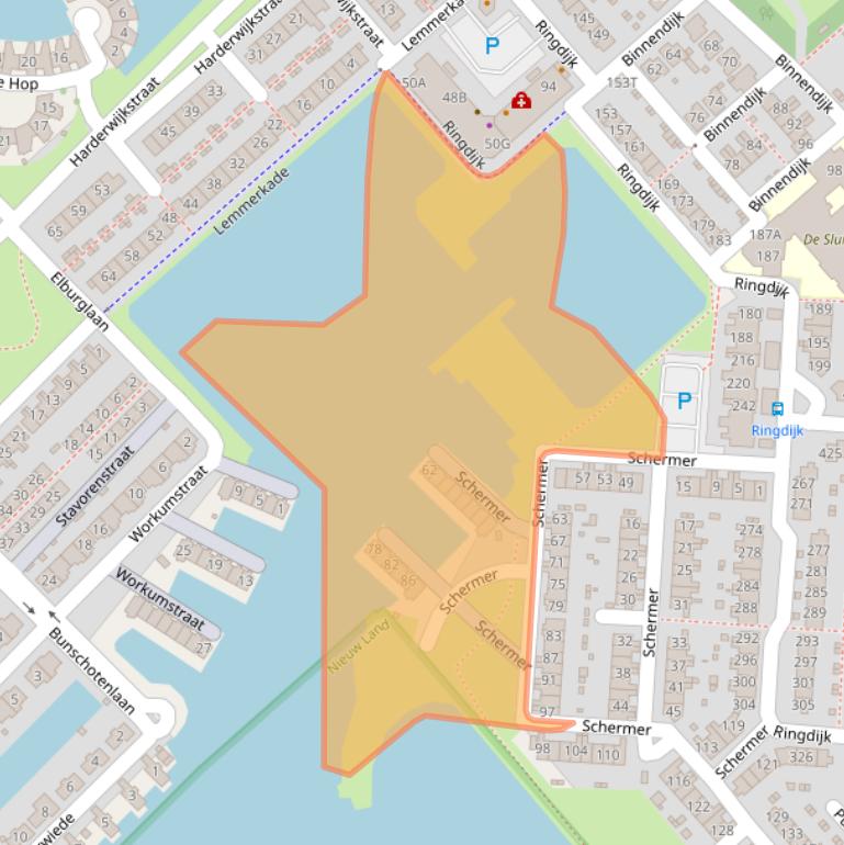 Kaart van postcodegebied 8244AP.