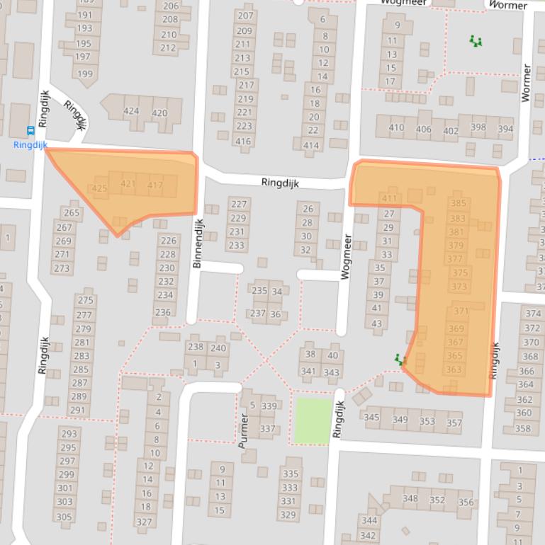 Kaart van postcodegebied 8244BM.