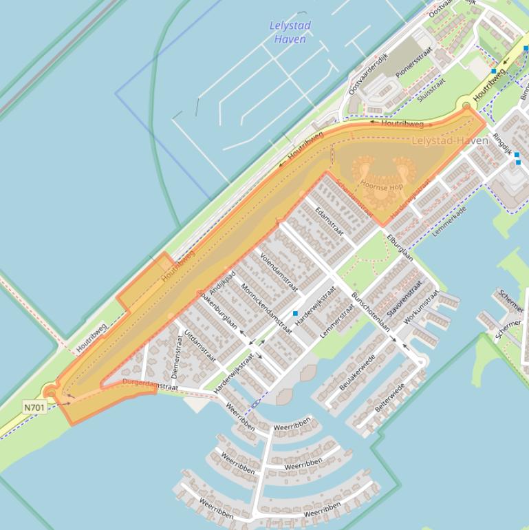 Kaart van postcodegebied 8244EK.