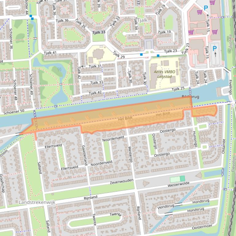 Kaart van postcodegebied 8245CN.