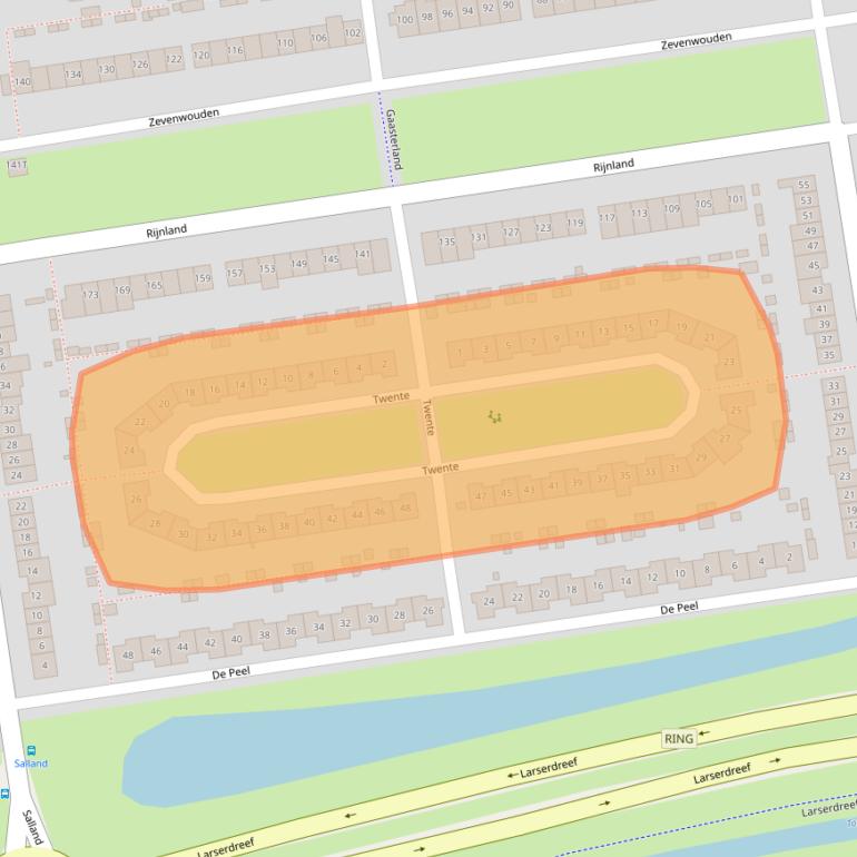 Kaart van postcodegebied 8245CW.