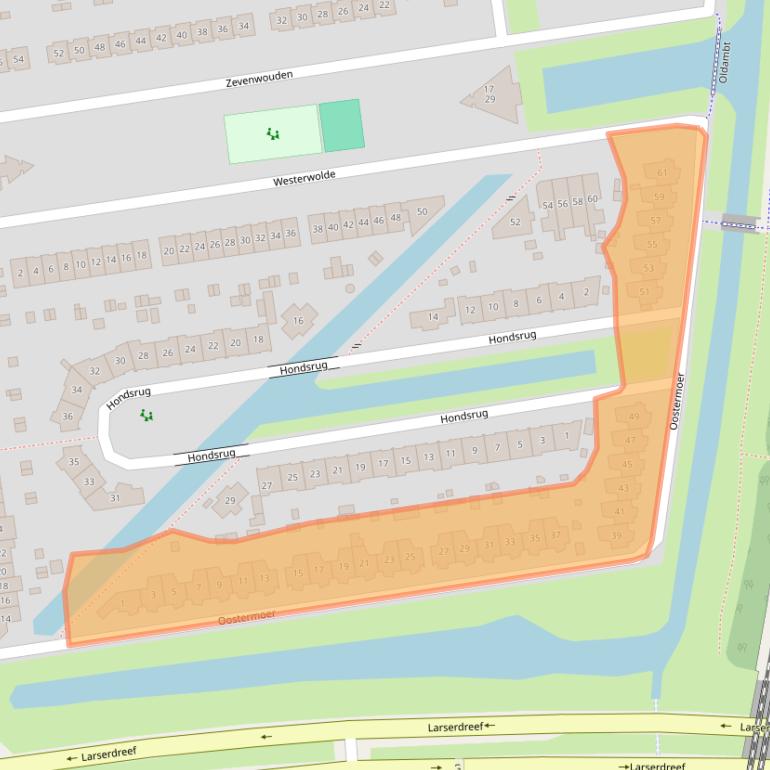 Kaart van postcodegebied 8245DG.