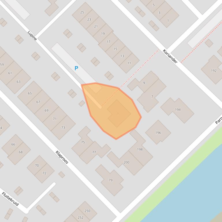 Kaart van postcodegebied 8245HJ.