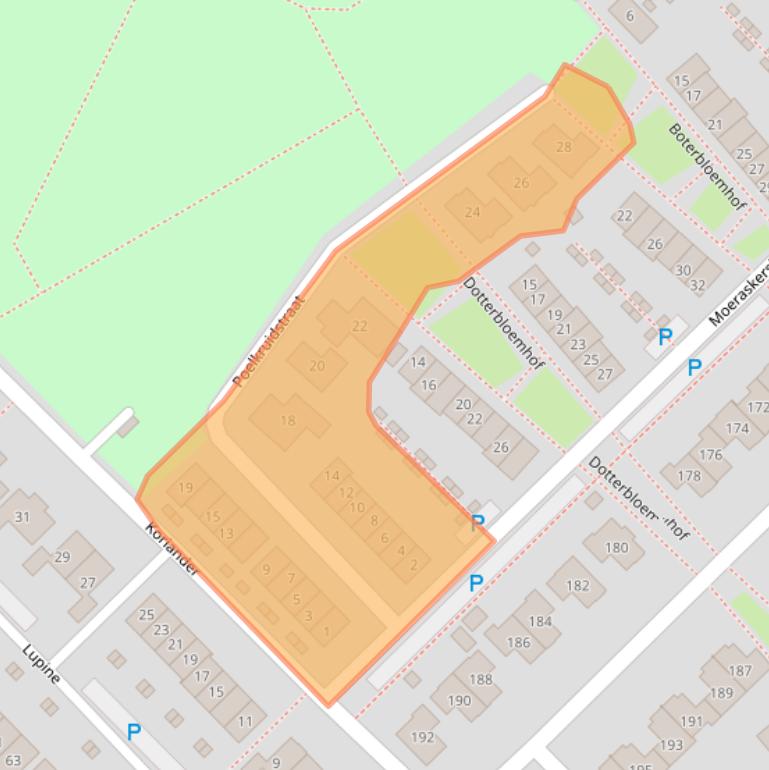 Kaart van postcodegebied 8245JE.