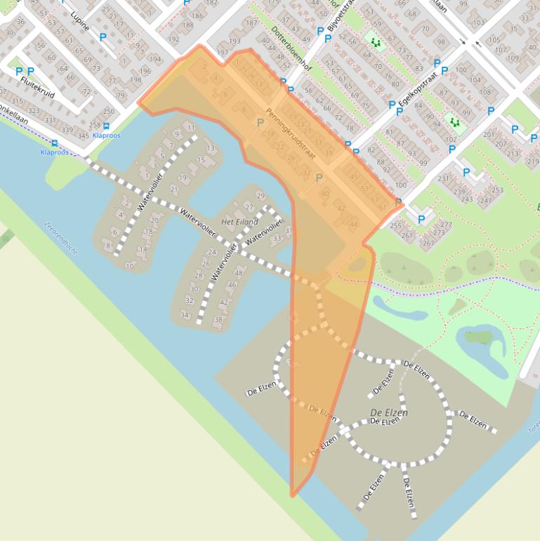 Kaart van postcodegebied 8245JG.