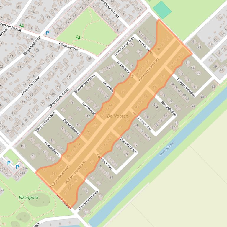 Kaart van postcodegebied 8245LA.
