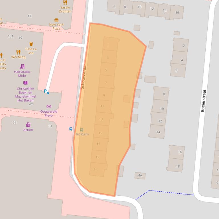 Kaart van postcodegebied 8251EJ.