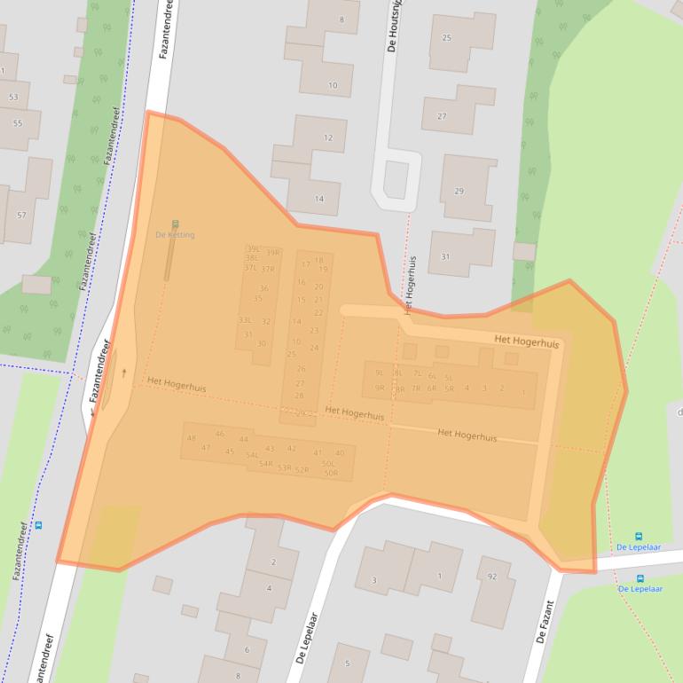 Kaart van postcodegebied 8251LZ.