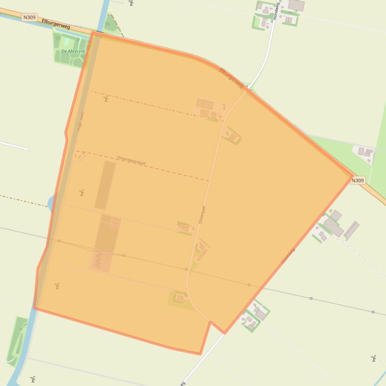 Kaart van postcodegebied 8251RL.