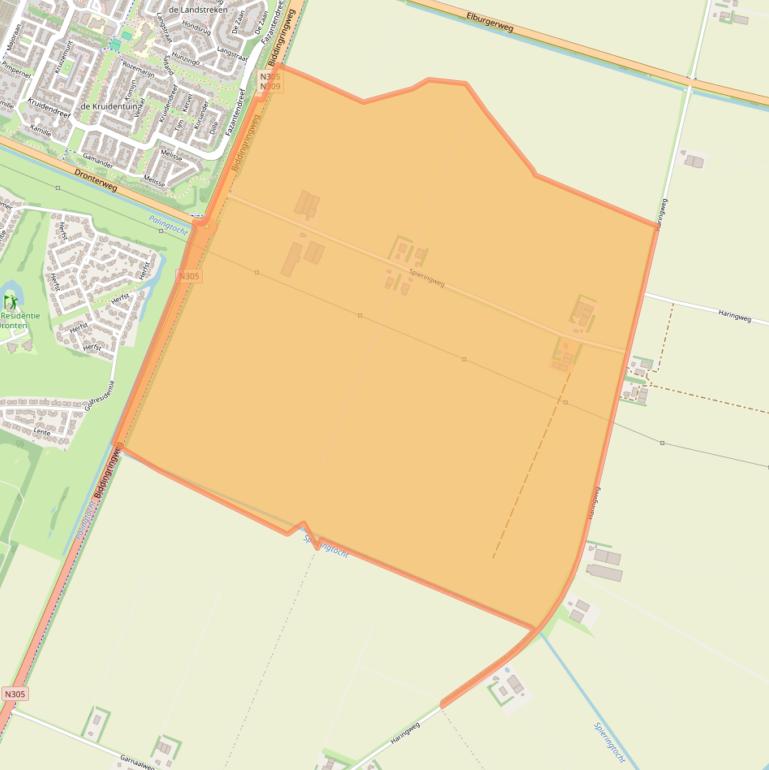 Kaart van postcodegebied 8251RP.