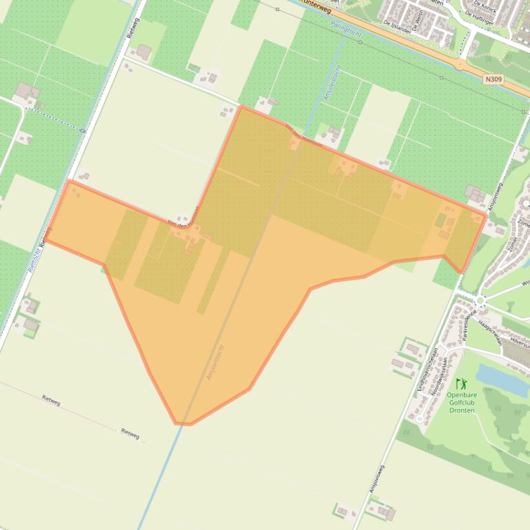 Kaart van postcodegebied 8251RZ.